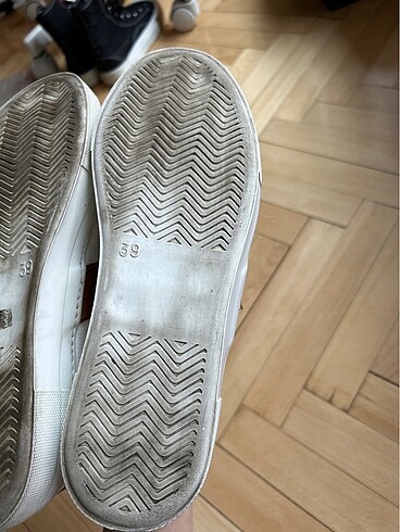 39 Beden beyaz Renk Deri Sneaker