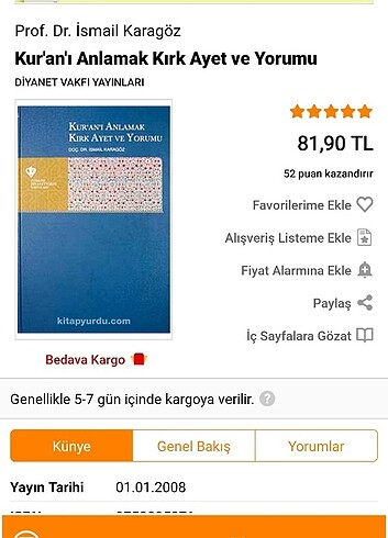 İsmail Karagöz Kur'an'ı Anlamak Kırk Ayet ve Yorumu. Diyanet Vak