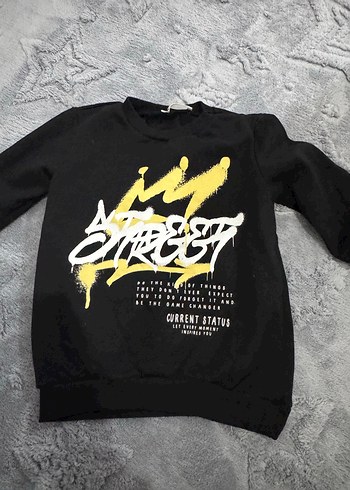 Siyah Baskılı Erkek Sweatshirt - Görsel 3