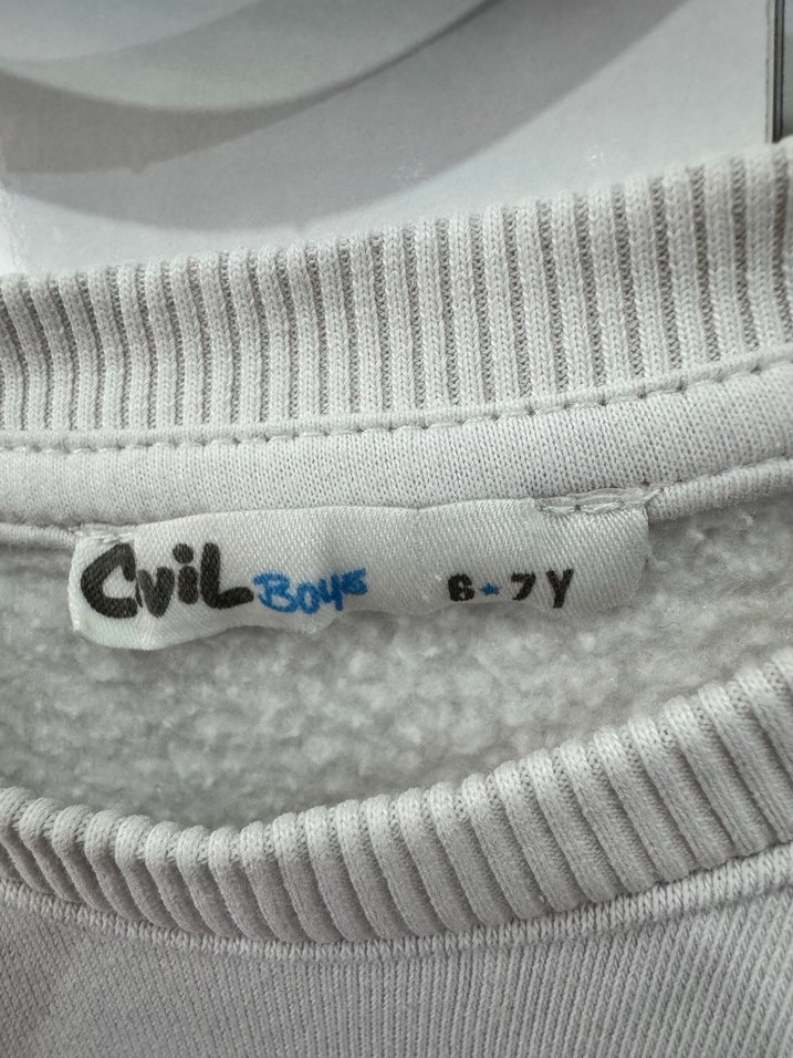 Beyaz Baskılı Oversize Sweatshirt - Görsel 3