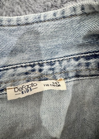 Gri Batik Desenli çocuk Denim Ceket gömlek - Görsel 3