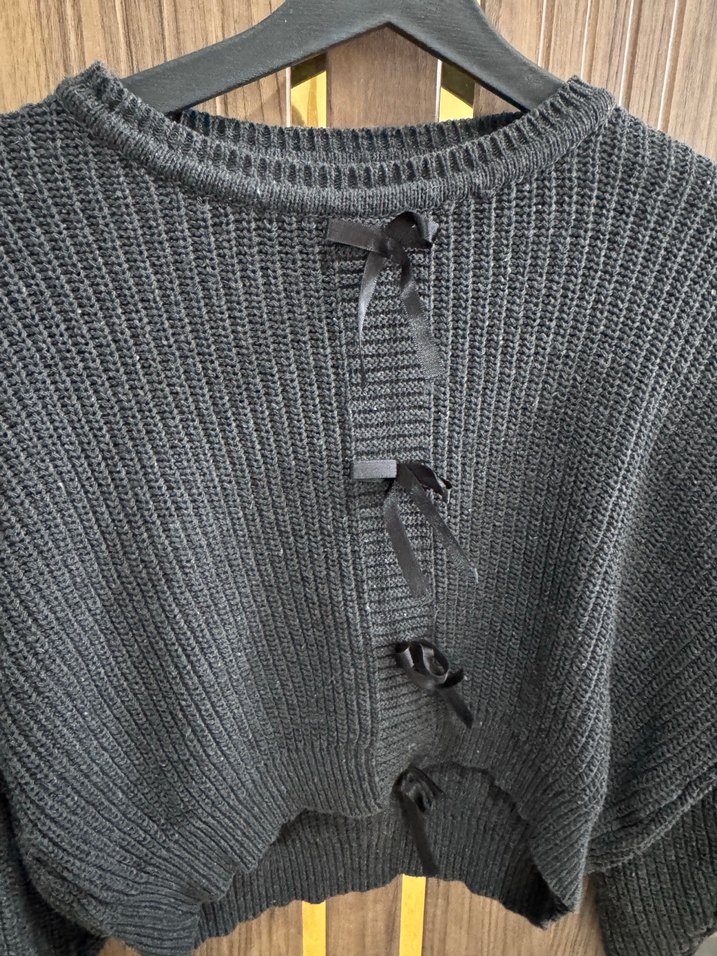 Gri Kısa Örgü Kadın Kazak - Görsel 2