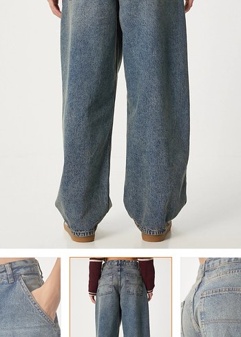 Kadın Gri Batik Desenli Salaş Jean - Görsel 2