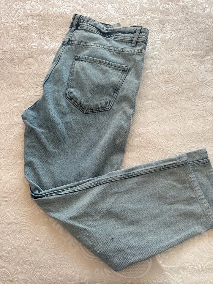 Düğmeli Gri Denim erkek Jean - Görsel 2