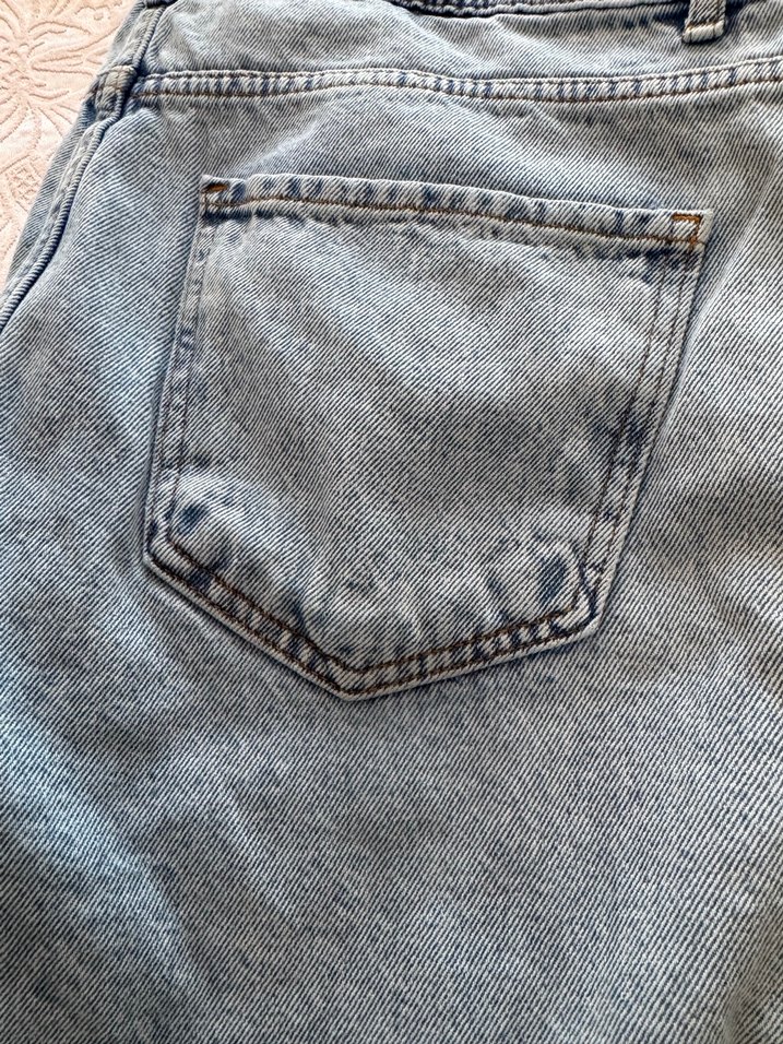 Düğmeli Gri Denim erkek Jean - Görsel 3
