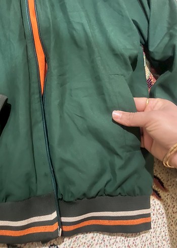 Yeşil Midi Boylu Fermuarlı Kadın Ceket - Görsel 3