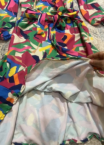 Renkli Bohem Uzun Kol Elbise takas var - Görsel 10