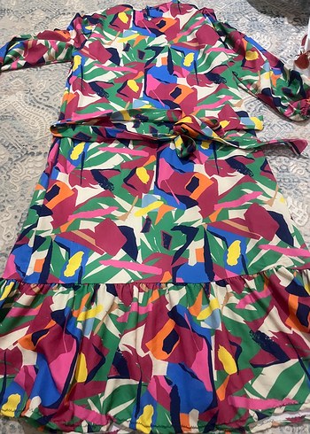 Renkli Bohem Uzun Kol Elbise takas var - Görsel 8