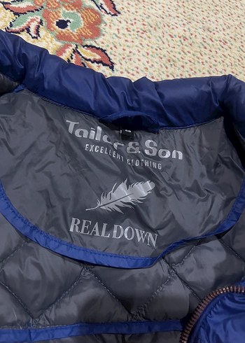 Mavi Parlak erkek Kışlık Fermuarlı Mont - Görsel 8