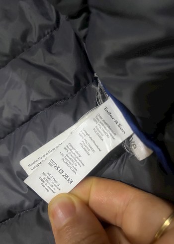 Mavi Parlak erkek Kışlık Fermuarlı Mont - Görsel 4