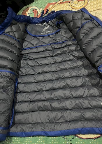 Mavi Parlak erkek Kışlık Fermuarlı Mont - Görsel 6