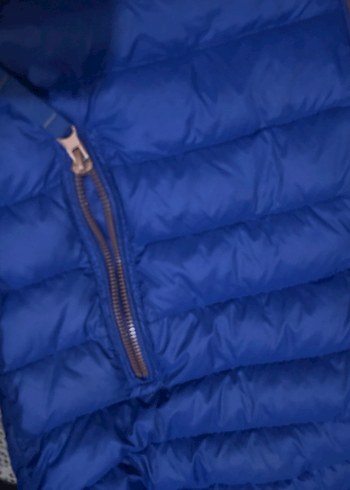 Mavi Parlak erkek Kışlık Fermuarlı Mont - Görsel 7