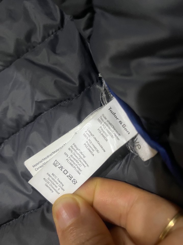 Mavi Parlak erkek Kışlık Fermuarlı Mont - Görsel 4