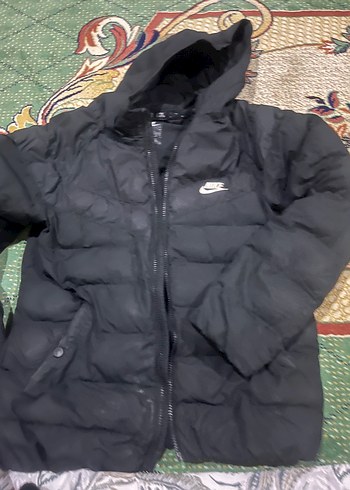 Siyah Kapüşonlu Erkek nıke Mont - Görsel 2