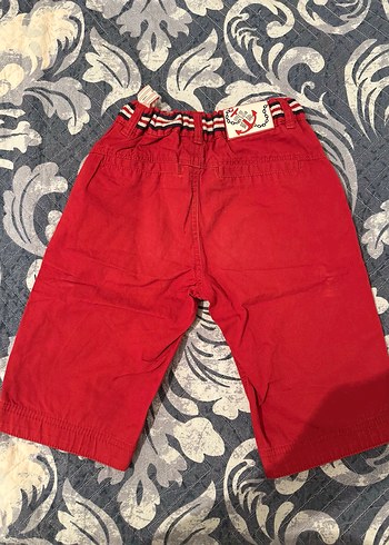 Rahat Kesim Kemerli Kırmızı Erkek Şort - Görsel 2