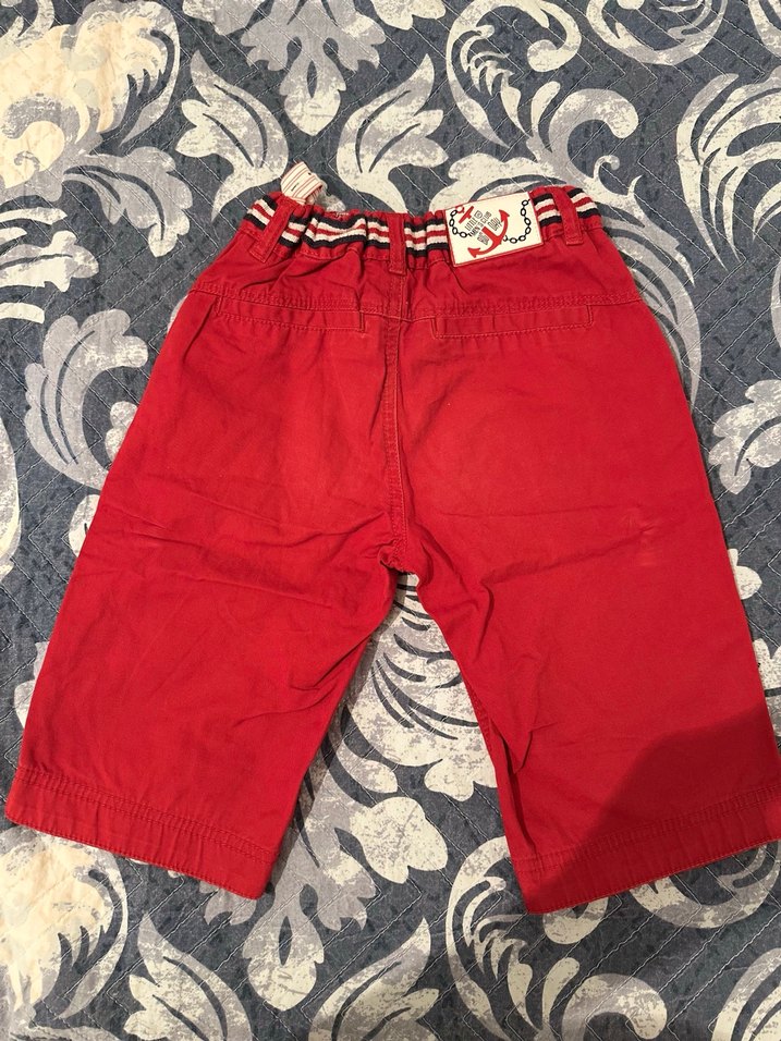 Rahat Kesim Kemerli Kırmızı Erkek Şort - Görsel 2