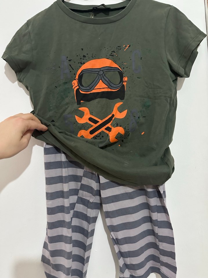 Erkek  Biker Temalı Kısa Kollu Takım - Görsel 2