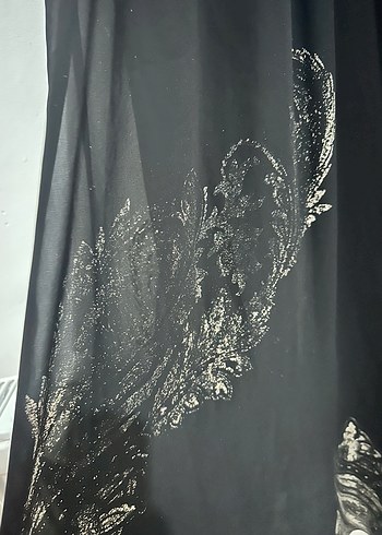 Uzun Siyah Gotik Drapeli Abiye Elbise - Görsel 5