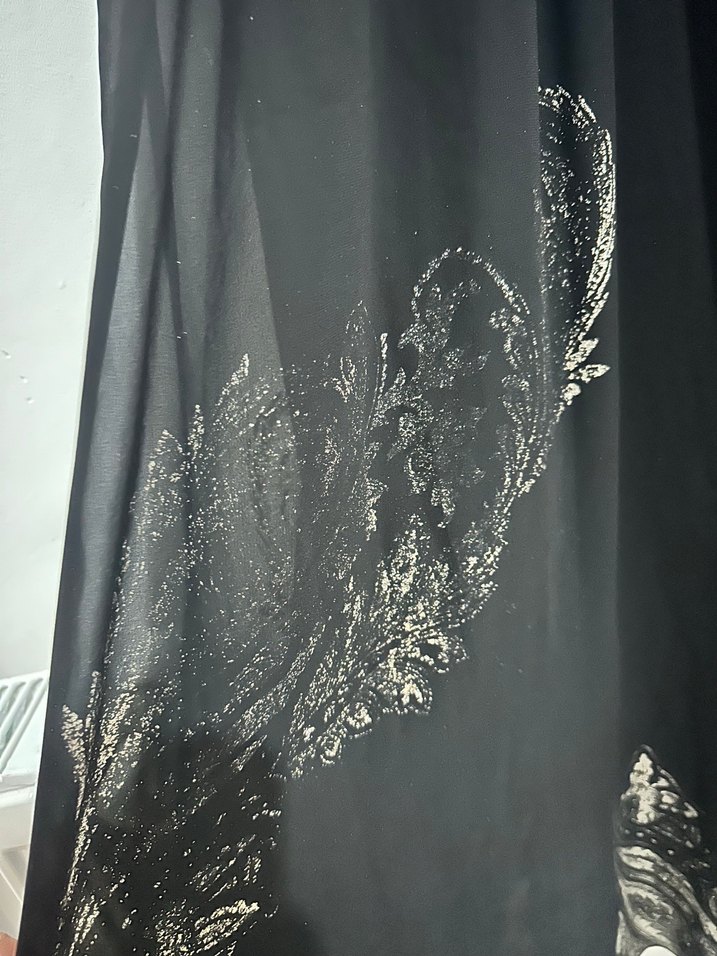 Uzun Siyah Gotik Drapeli Abiye Elbise - Görsel 5