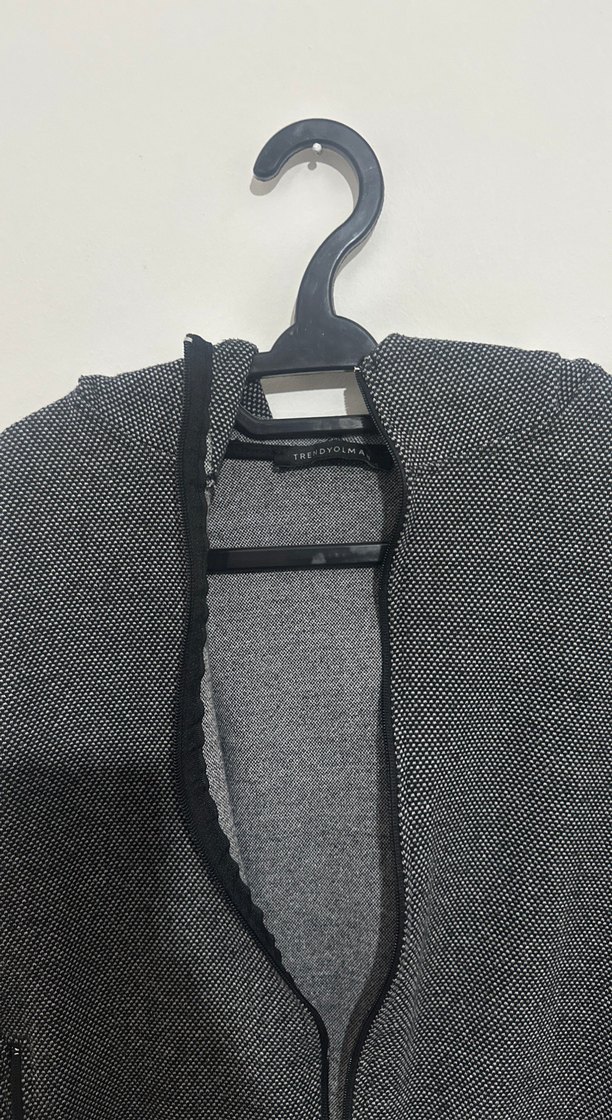 Gri Fermuarlı Erkek Sweatshirt hırka - Görsel 2