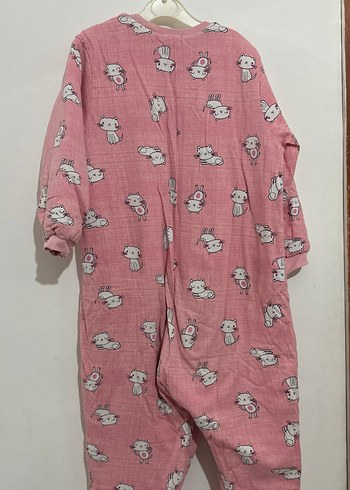 Kız Çocuk Pembe Uzun Kollu Tulum Pijama - Görsel 4
