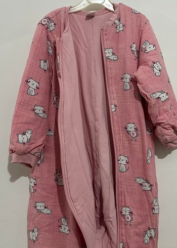 Kız Çocuk Pembe Uzun Kollu Tulum Pijama - Görsel 3