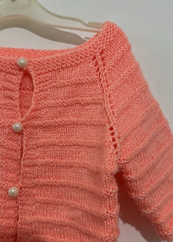 Pembe Triko Kız Hırka yarım Kollu - Görsel 2