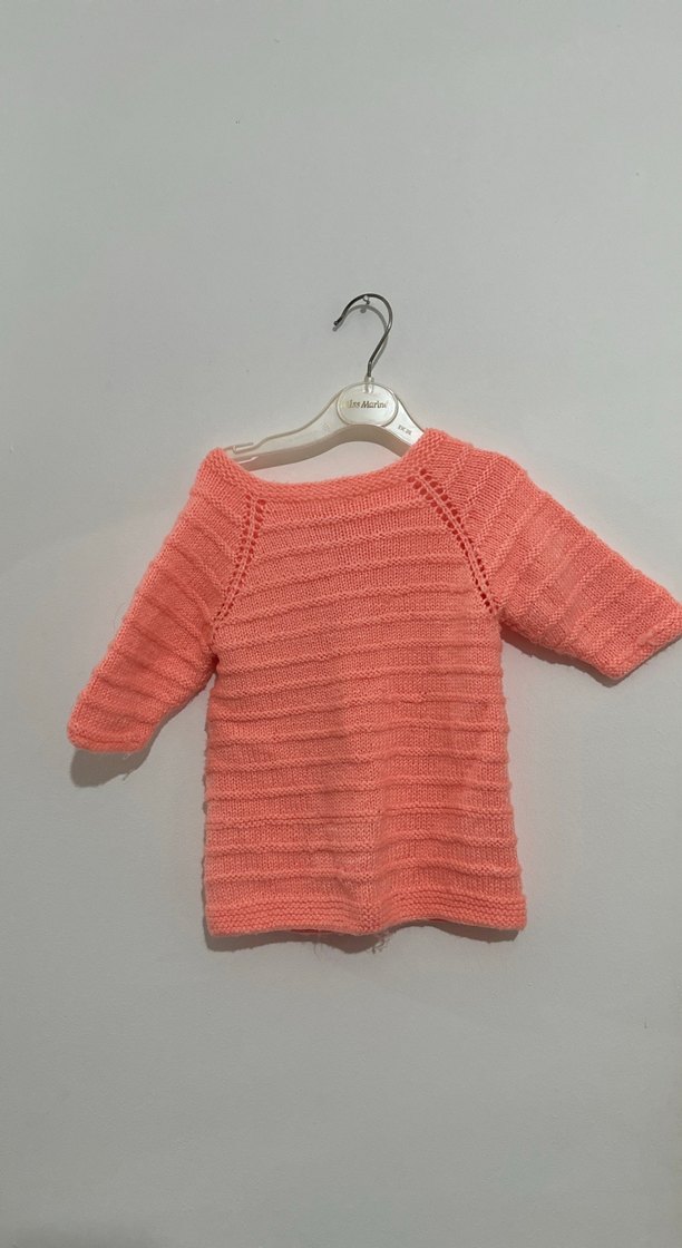 Pembe Triko Kız Hırka yarım Kollu - Görsel 3