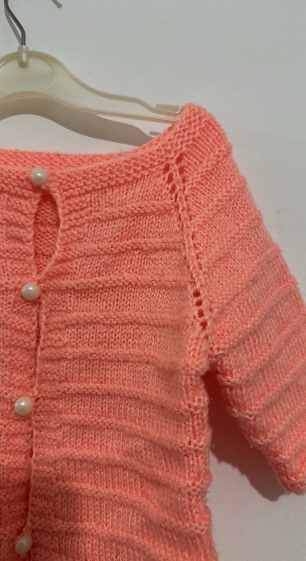 Pembe Triko Kız Hırka yarım Kollu - Görsel 2