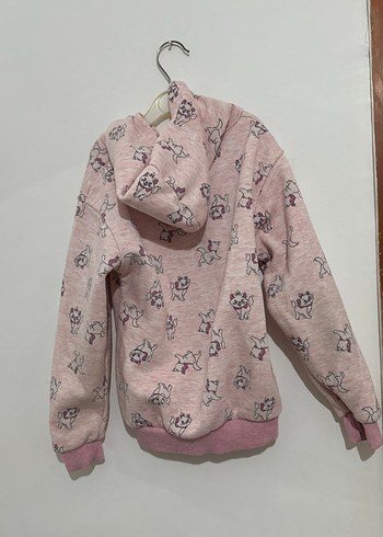 Kız Çocuk Kapüşonlu Fermuarlı Sweatshirt - Görsel 4