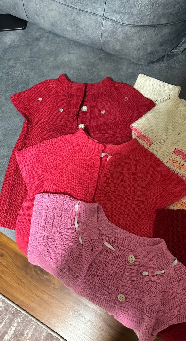 Kız Çocuk  Triko Kısa Kollu yelek 6 adet - Görsel 2