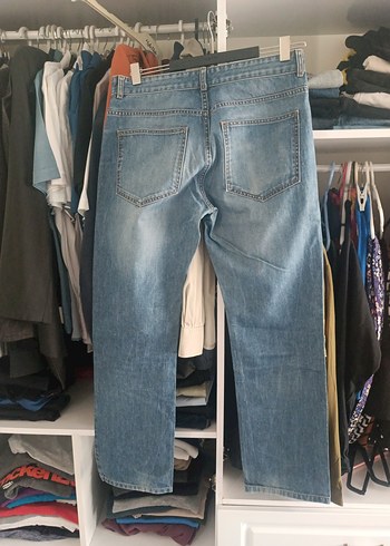32 Beden mavi Renk Mavi Regular Fit Denim Erkek Jean