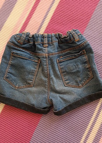 Kızlar için Düğmeli Mavi Denim Şort - Görsel 4