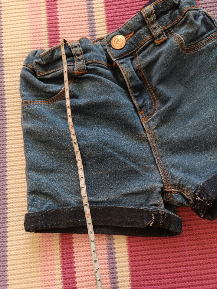 Kızlar için Düğmeli Mavi Denim Şort - Görsel 5