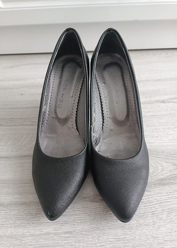 Pembe Potin Siyah Modern Klasik Stiletto Topuklu Kadın Ayakkabı