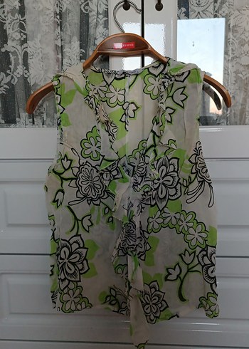 Bohem Tarzı Yeşil Desenli bluz - Görsel 2