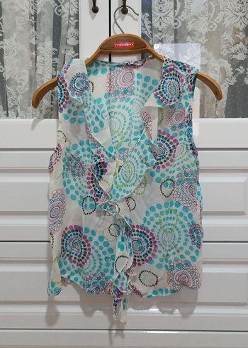 Çok Renkli Fırfırlı Bohem Bluz - Görsel 2