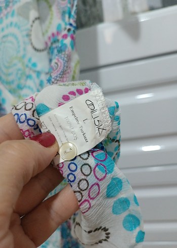 Çok Renkli Fırfırlı Bohem Bluz - Görsel 8