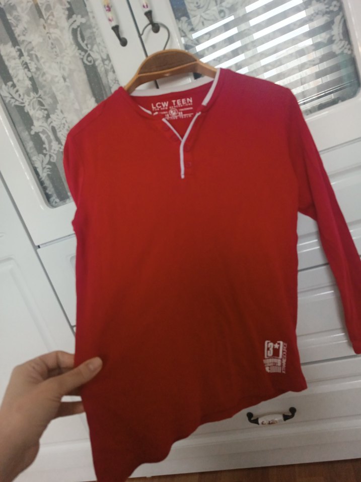 Uzun Kollu Kırmızı Erkek Çocuk Tişört - Görsel 4