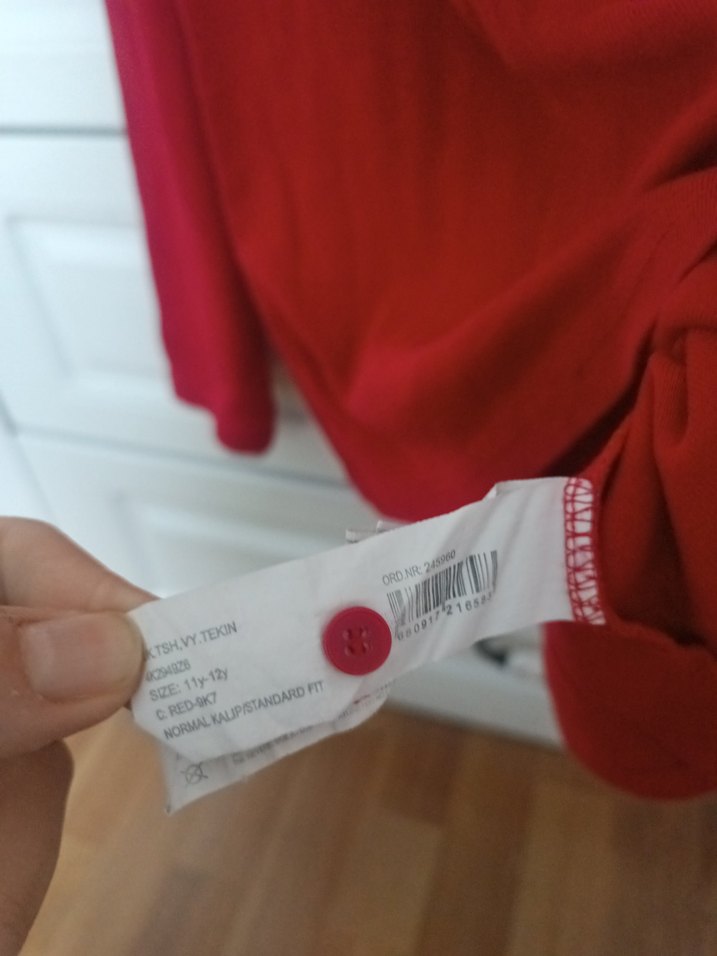 Uzun Kollu Kırmızı Erkek Çocuk Tişört - Görsel 5