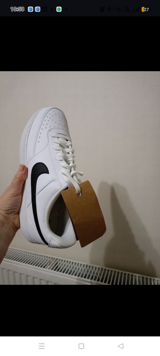 Beyaz Siyah Spor erkek Nike ayakkabı Nike court vision - Görsel 5