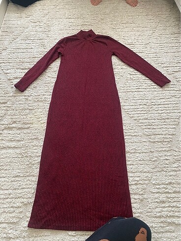 Bordo triko elbise