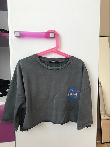 Yıkamalı nasa crop tshirt