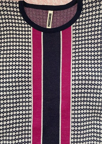 Kadın Çok Renkli Desenli Uzun Triko Elbise - Görsel 4