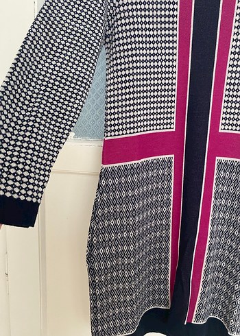 Kadın Çok Renkli Desenli Uzun Triko Elbise - Görsel 2