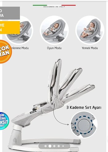 Diğer Gri 3 Kademe Sırt Ayarlı Bebek Ana Kucağı