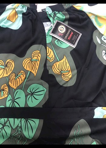 Yeşil Desenli Uzun Kadın Kimono