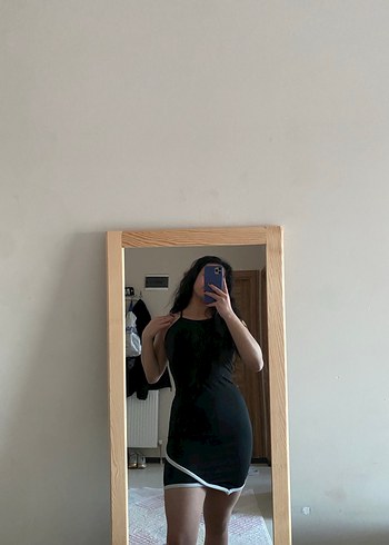 Siyah Straplez Midi Kalem Elbise - Görsel 3