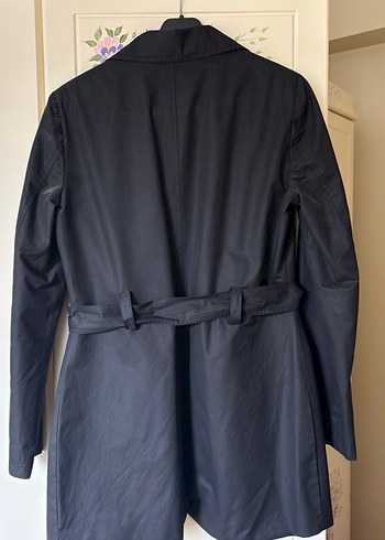 Kadın Siyah Düğmeli Midi Trençkot - Görsel 9