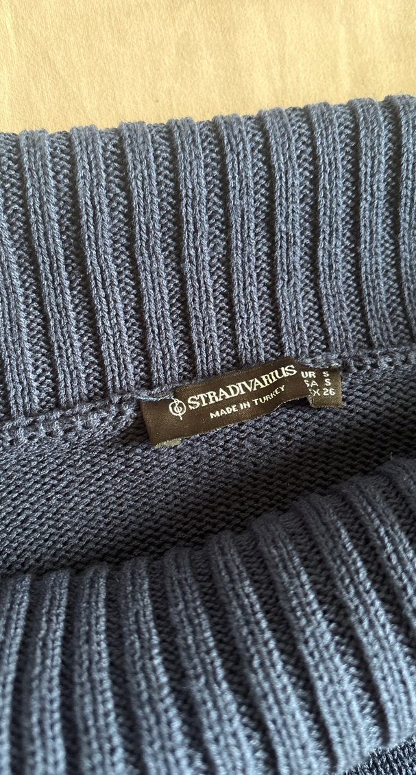 Lacivert Kadın Triko Kayık Yaka Kazak - Görsel 2